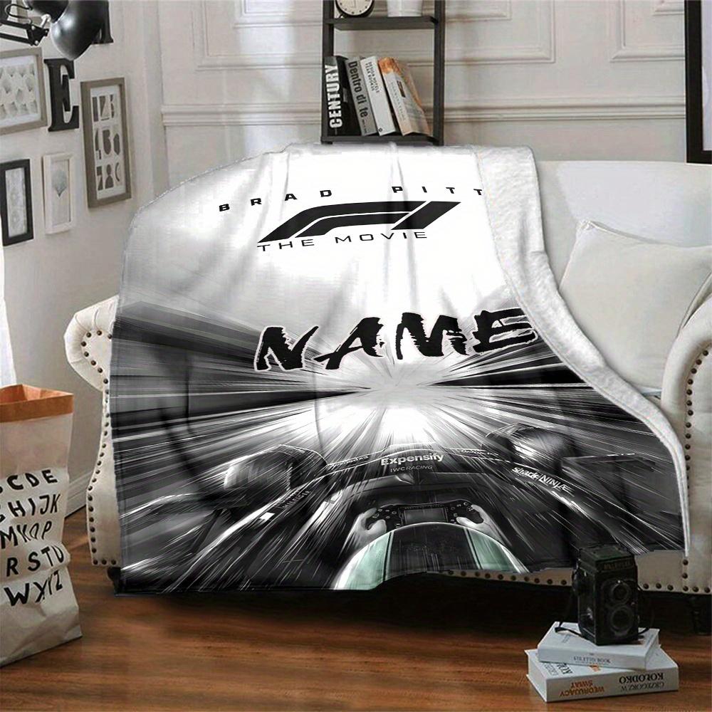 Brad Pitt F1 Movie Racing Car Driver Speed Motion Customized Your Name Blanket Lightweight And Comfortable Warm Blanket Suitable For Bed Home Chair
