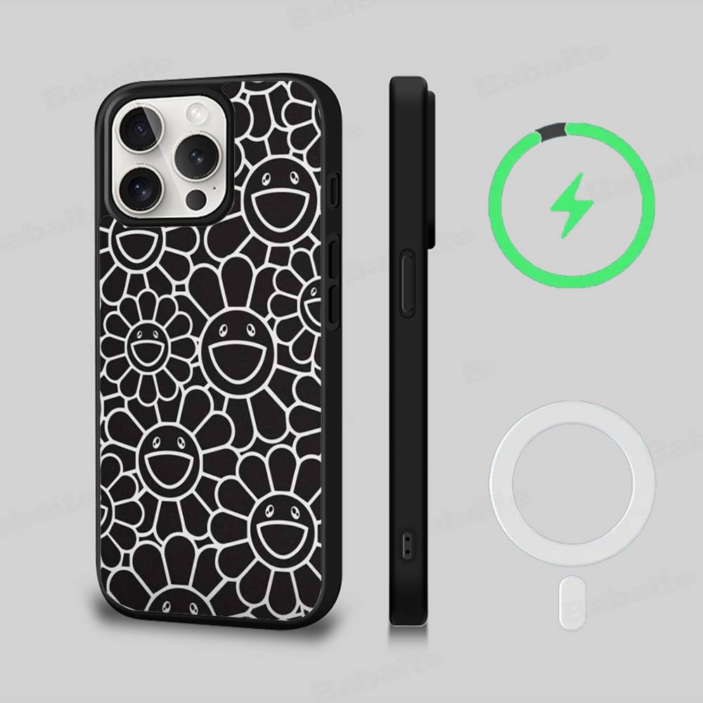 Японские Художники M-murakami T-takash Искусство Красочный Магнитный Чехол Для iPhone 17 16 14 13 15 Pro Max Беспроводная Зарядка Чехол для Телефона