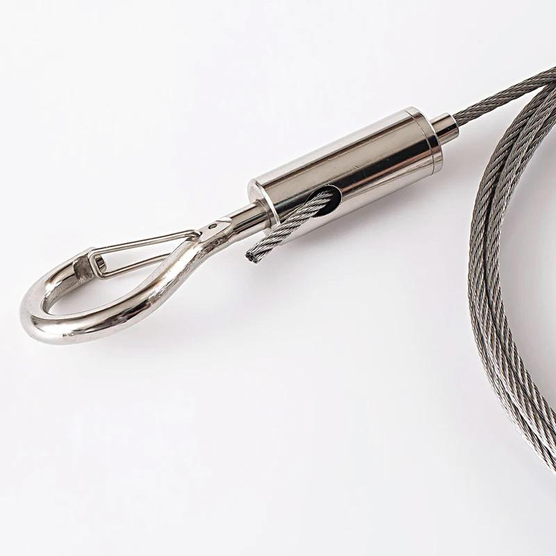 Регулируемая автоматическая система подвешивания на веревке с пружинным крючком из проволочного троса, код подвесного троса из нержавеющей стали