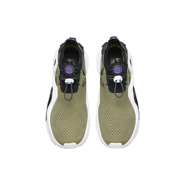 Anta Кроссовки мужские из ткани Green Giant Shock Absorbing Non Slip Wear Resistance Breathable Low-Top Running Shoes White Black 91928811-8