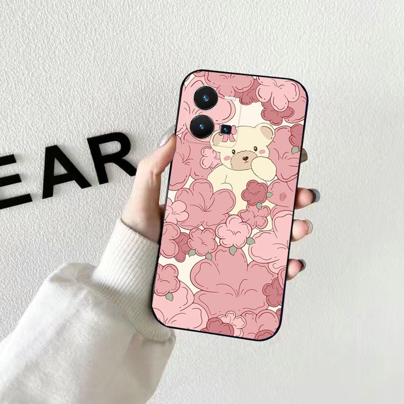 Чехол для телефона с милым медведем для VIVO Y53S Y33S Y01 Y22S Y31 Y21 Y70 Y21S Y72 V21 V2023 V21E V20 SE iQOO Z8x X100 Pro