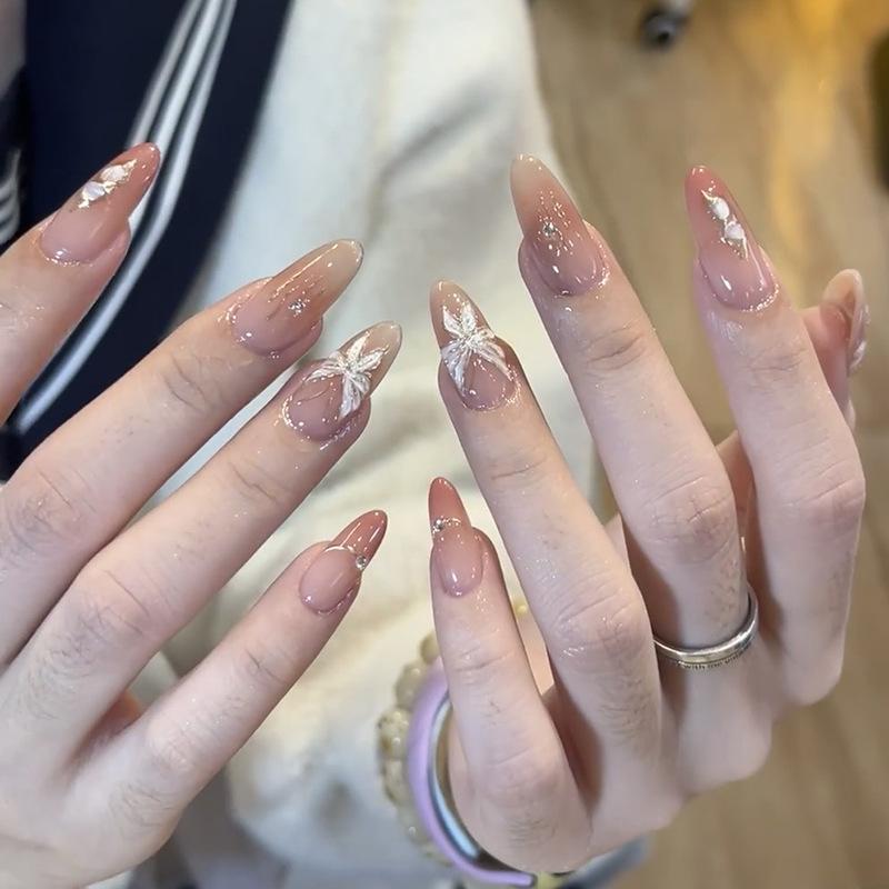 1 Box French Detachable Ballerina False Nails Wearable Fake Nails Nail Tips Manicure Tool Press On Nails