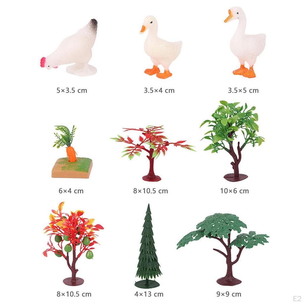 Игрушки «Ферма с животными» для детей, Имитация сцены с забором, Фигурки милых животных, Фермер