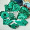 Natural Malachite Slice Decorative Stone Geological Home Decor Tabletop Ornament