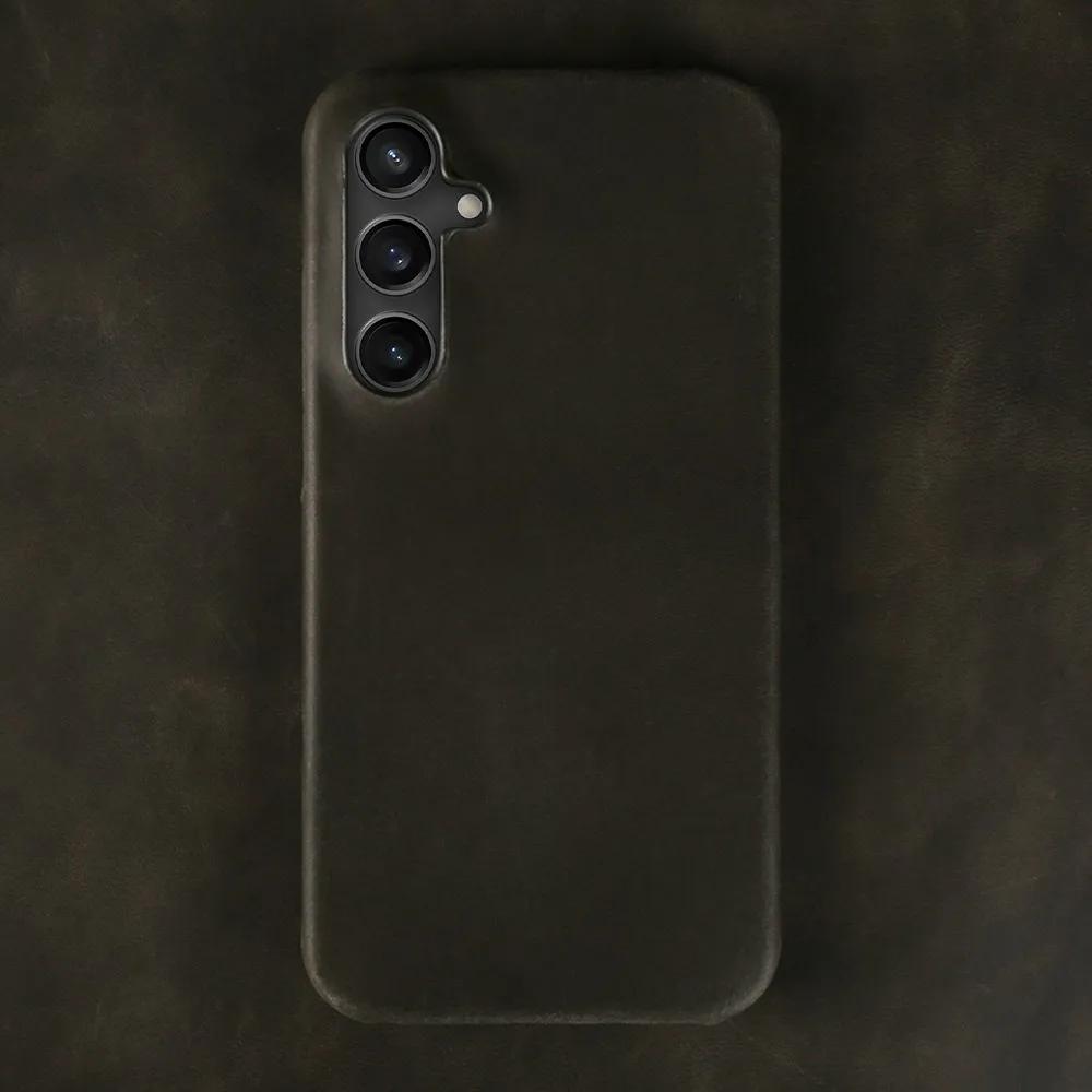 Для SAMSUNG S23 FE ЧЕХОЛ Текстура Crazy Horse Натуральная Кожа Чехлы S24 S20Ultra S22 S21FE Чехол для Телефона Capa Ретро Защитный Корпус