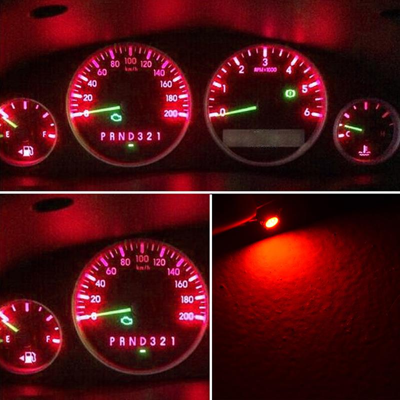 10 шт. T3 приборная панель светодиодный SMD 3528 светодиодный индикатор лампы автомобильный предупреждающий индикатор приборная лампа