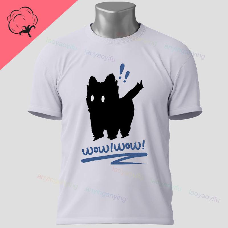 Funny The Neko Face Graphic Tshirt Fashion Casual Short Sleeve Round Neck 100 Cotton Y2k Tshirt Perfect For Outdoor Wear