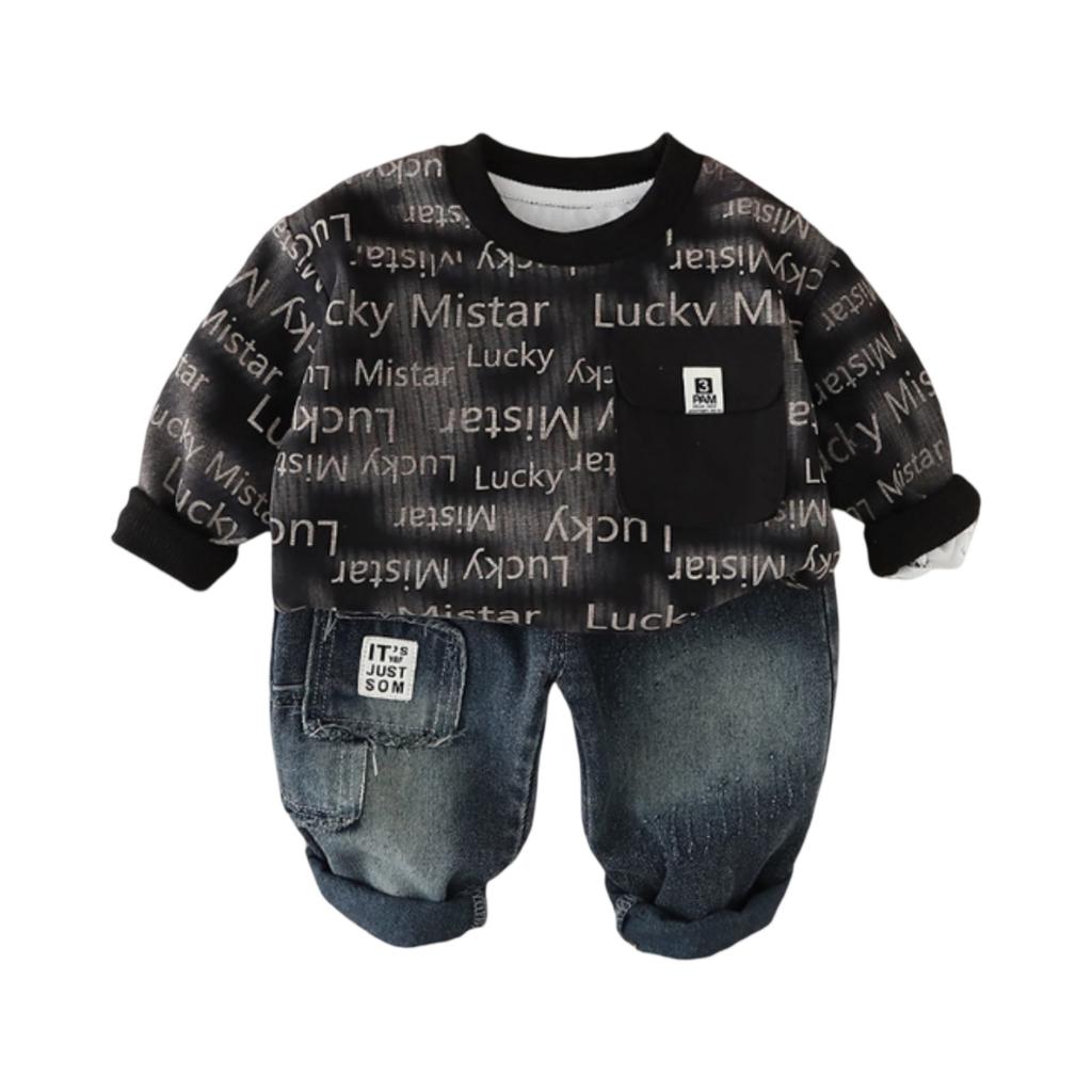 Детский повседневный комплект с длинным рукавом, удобные наряды для повседневной носки