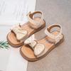 Girls Summer Beach Shoes Classic Sliders Toddler Causal Sandals Open Toe Hook-loop Fashion Children Bow-knot Flats Sandals