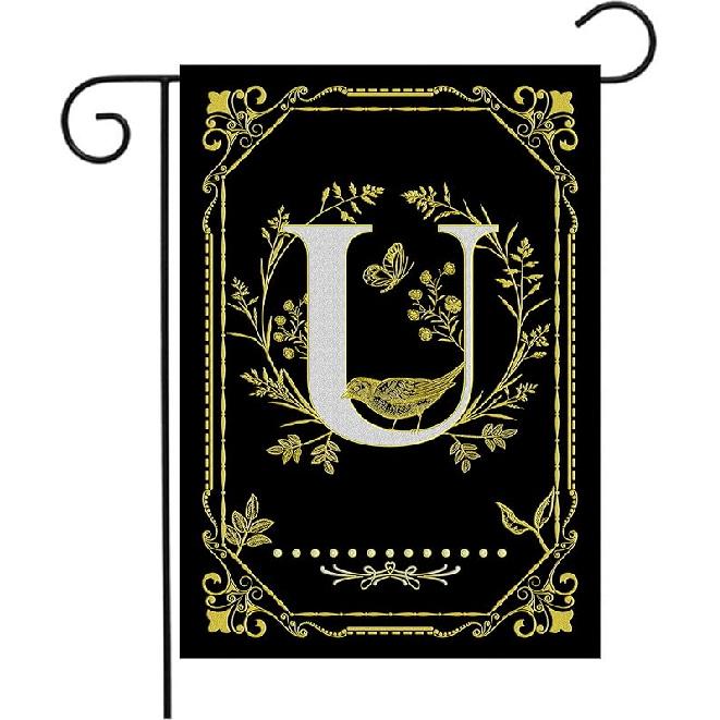 Monogram Q Garden Flag Initial Outdoor Flags Letter Q Flag for Front Yard Porch Lawn Outside Seasonal Garden Flags 12x18 Double Sided