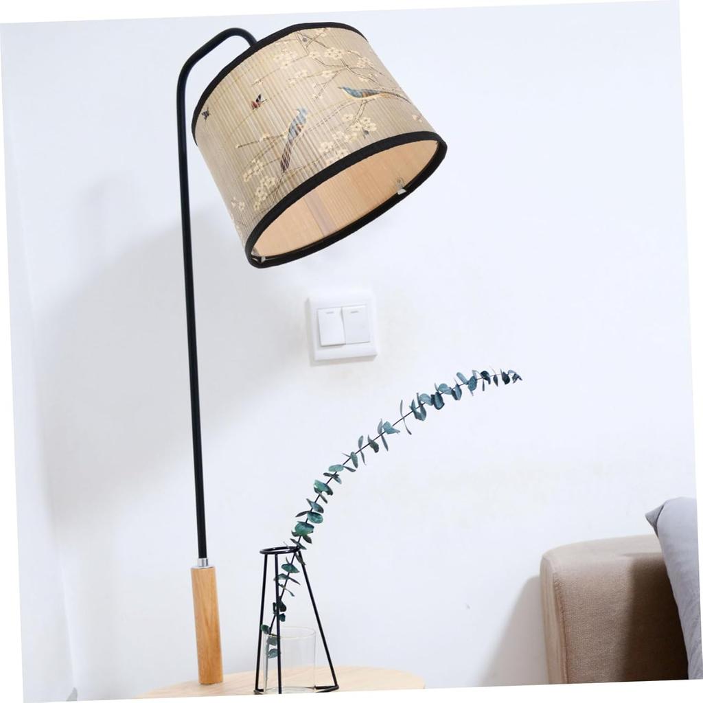 Абажур для барабанной лампы E27 Винтажный абажур Птицы Цветок Люстра Лампа Сменные световые аксессуары для подвесного торшера, 30X30x20СМ