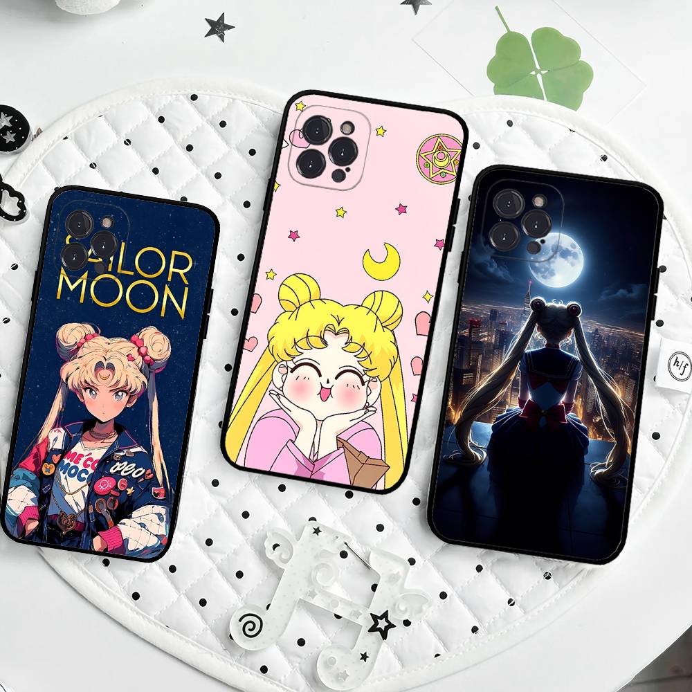 Чехол для телефона S-Sailors Anime Moon для iPhone 17 16 15 14 13 12 Mini 11 Pro Plus Мягкий силиконовый чехол