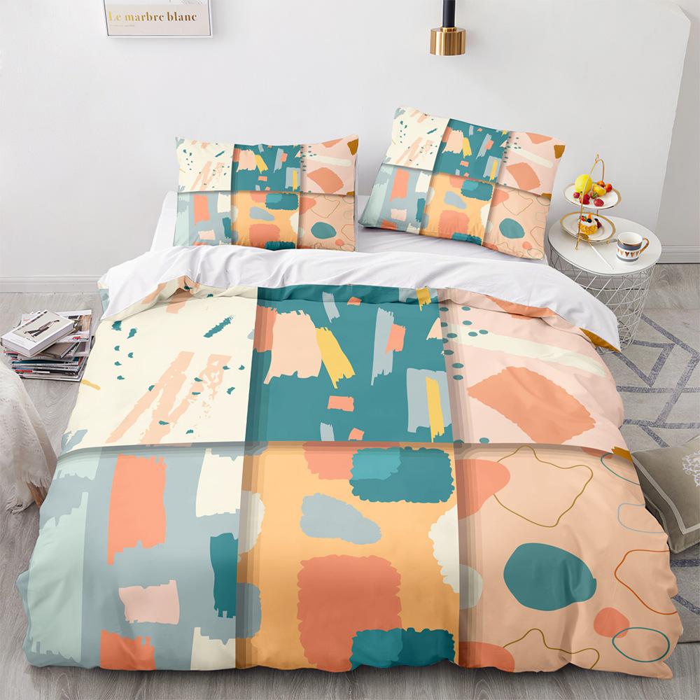 Спортивный граффити King Queen Пододеяльник с рисунком велосипеда и ракетки для бадминтона Комплект постельного белья для детей Черный 2/3 шт. Полиэстеровый пододеяльник