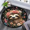 Sloth Round Area Rug,Carpet Rug for Living Room Bedroom Sofa Playroom Decor,Non-slip Floor Mat