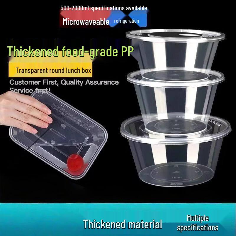 Disposable Rectangular Plastic Food Containers with Lids