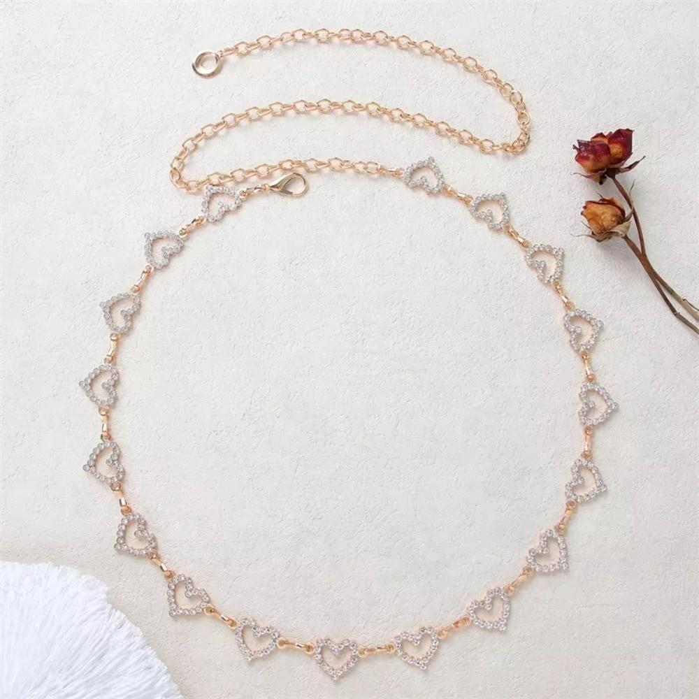 Rhinestone Body Jewelry Tassel Bikini Belly Chain Adjustable Heart Waist Chain Female
