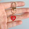 1PC Heart Shaped Gift 26 English Letters Design DIY Keychain Marker Love Keychain Creativity Lobster Buckle Red Metal Party