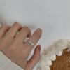 Zircon Bow Ring Elegant Silver Adjustable Opening Rings for Women Jewelry Accessories