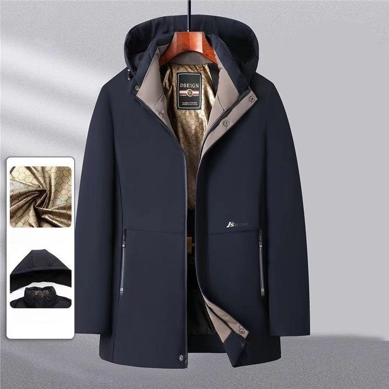 Пуховик с хлопковой подкладкой Мужской средней длины Зимний повседневный пуховик с хлопковой подкладкой Утепленная теплая куртка Мужской топ