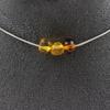 Stones and Minerals. Necklace 3 Pearls Genuine Baltic Sea Amber. Steel Chain Necklace Women, Men. Custom Size
