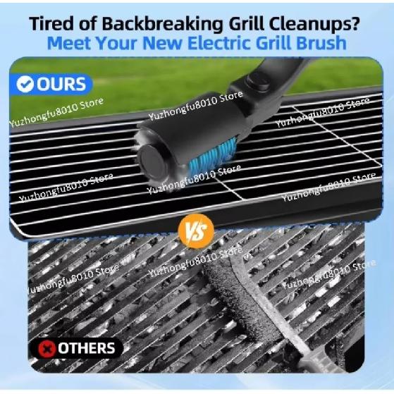 Upgraded Electric Grill Brush, Angle Adjustable Cordless Rechargeable Grill Cleaning Brush