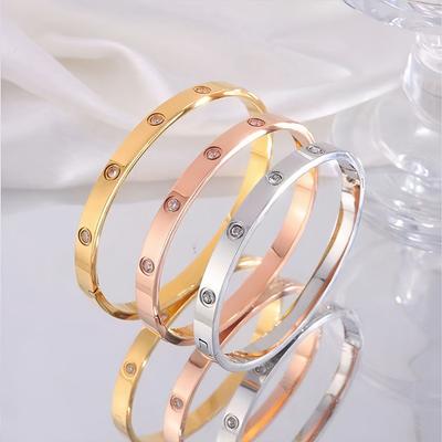 Модный парный браслет из титановой стали с десятью бриллиантами, трендовый браслет «Звездное небо», женский браслет с полным бриллиантом, ювелирное изделие