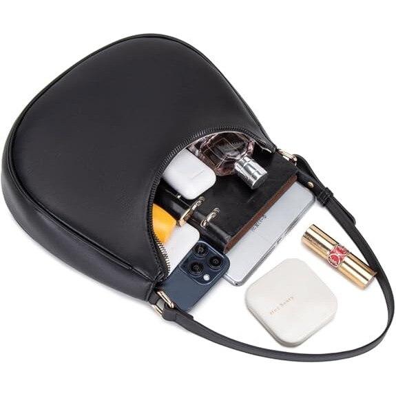 Women's Shoulder Bag Eco-Friendly Leather Multi-Compartment Black Large Capacity Tote