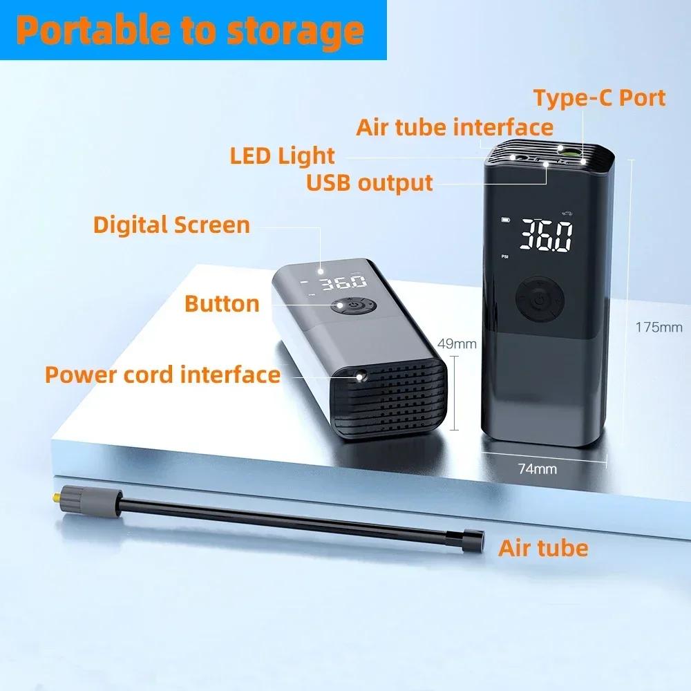 150PSI портативный мини воздушный насос электрический насос для накачивания шин автомобильный воздушный насос для автомобиля мотоцикла велосипеда беспроводной воздушный компрессор