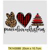 Peace Love Christmas Термонаклейки Нашивки Стираемая Одежда Окружающая Юбка Термопередача Наволочка Домашний Декор Печатный Подарок