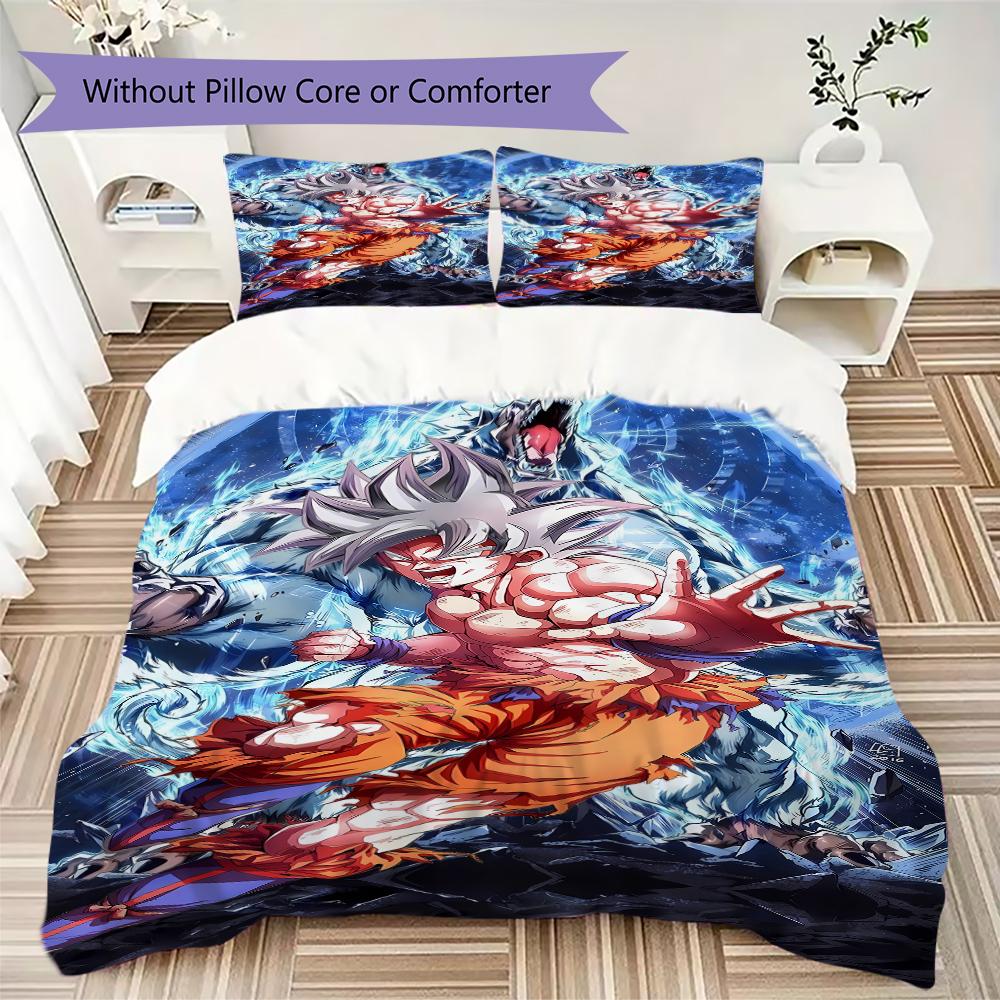 Dragon Ball Super 3pcs Bedding Set, Duvet Cover with 2 Pillowcases, Digital Printed, No Insert, Gift -HYQ5