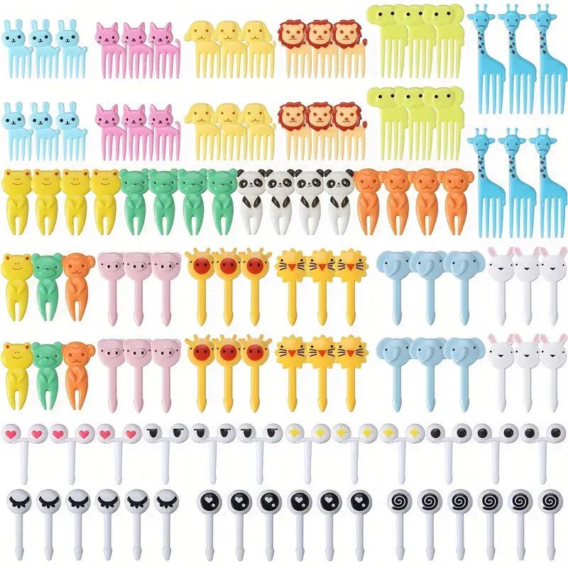 Creative Cartoon Animal Fruit Forks for Kids – Cute, Plastic Bento Picks for Household & Kitchen Use