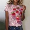 Ripple Fruit Pattern T-Shirt For Women Strawberry Watermelon 3D Printed Short Sleeves Summer Tees Oversized T Shirts O-Neck Tops
