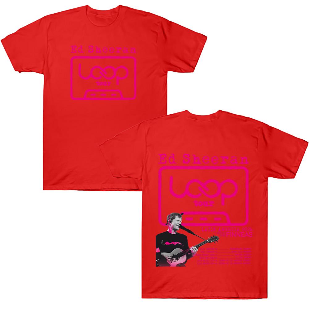 Ed Sheeran Loop Tour LATIN AMERICA 2026 T Shirt Graphic T-shirt Men Fashion Cotton Women Casual Short Sleeve Tee