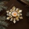 Modern Snowflake Candle Holders Flower Shape Candlestick Tabletop Ornaments  Xmas