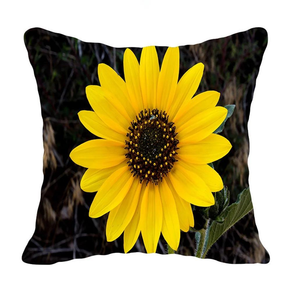 Подсолнух Принт Наволочка Офис Гостиная Дом Наволочка Украшения для Машины