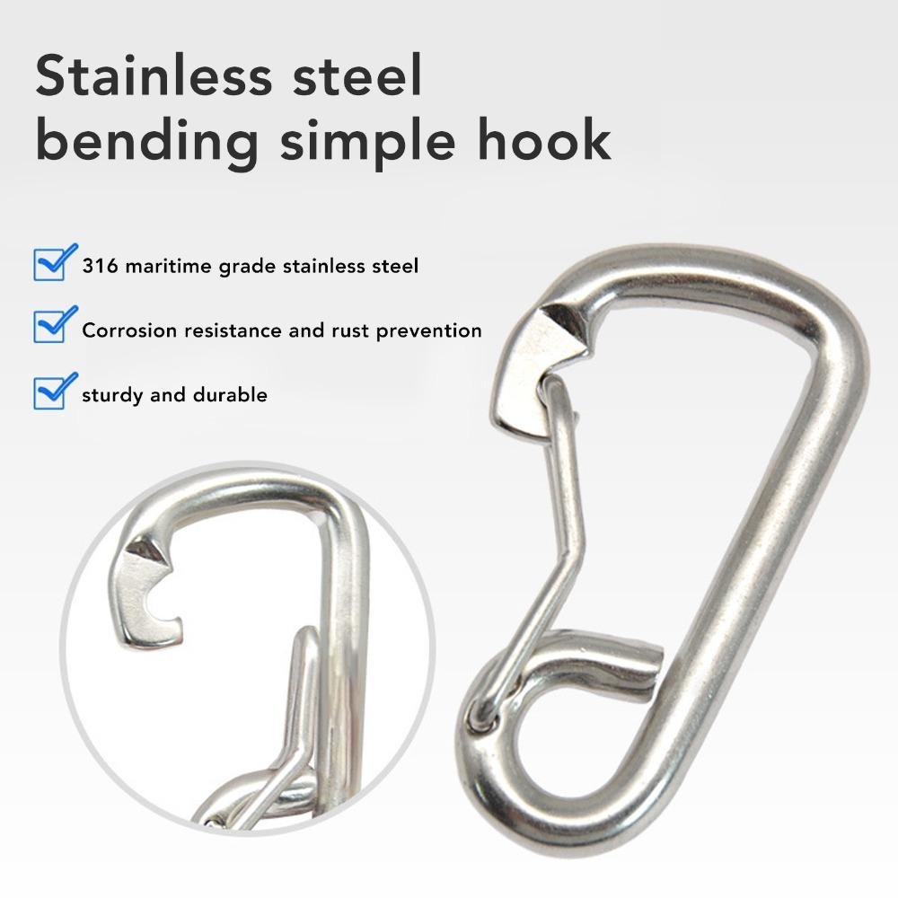 80mm Scuba Diving Safety Carabiner 316 Stainless Steel Diving Carabiner Scuba Diving