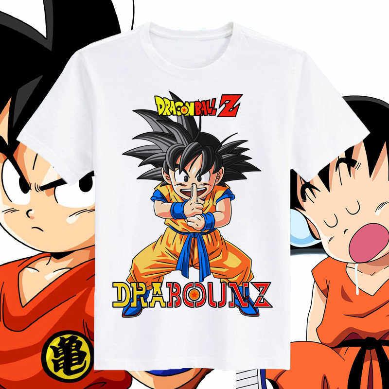 2026 Summer Dragon Ball Kid Goku Shenron Unisexs TShirt Riding Dragon 100 Cotton Oversized Breathable Casual Short Sleeve Tee