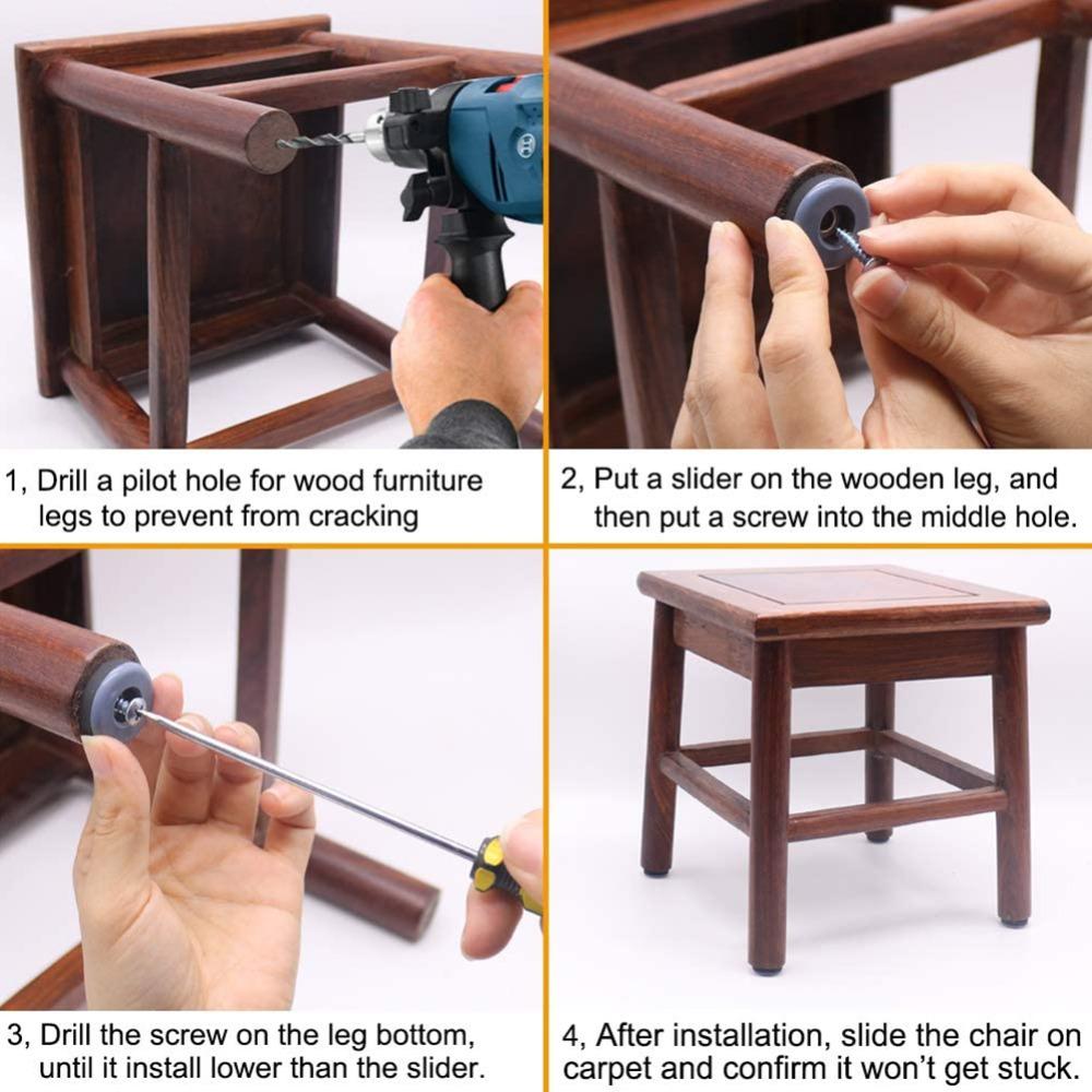 Подвижная накладка на ножку стула, Защита пола, Мебельная накладка, Глайдеры для стула, Подвижные мебельные глайдеры