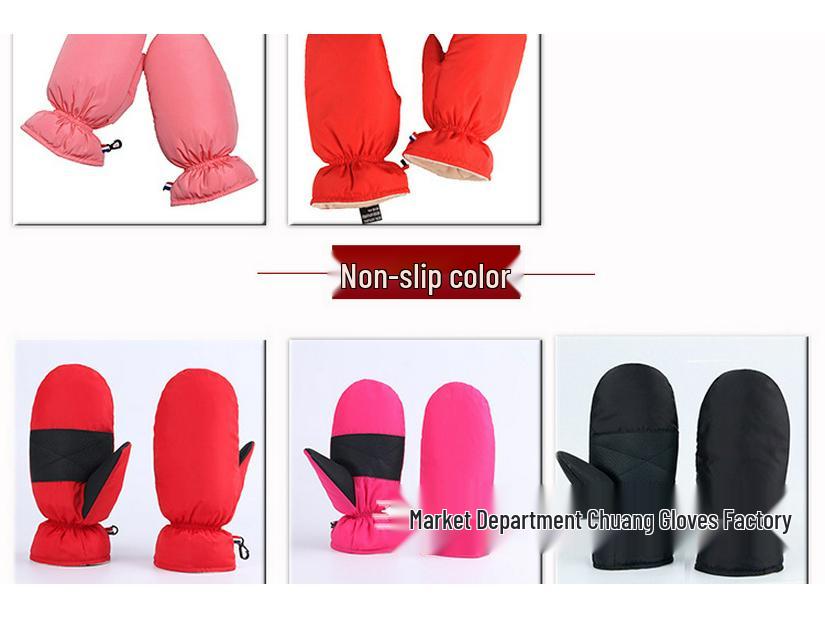 Мужские и женские ветрозащитные зимние велосипедные перчатки - Толстые, теплые хлопковые варежки