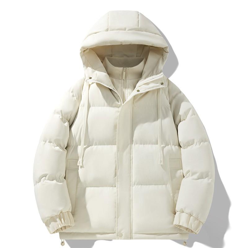 Unisex Thick Winter Hooded Puffer Jacket Cotton Fill Warm Coat Men Women Youth Solid Color