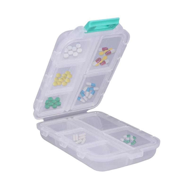 Weekly Travel Small Box Portable Pocket Tablet Organizer Plastic Container Boxs 10-compartment Storage Case