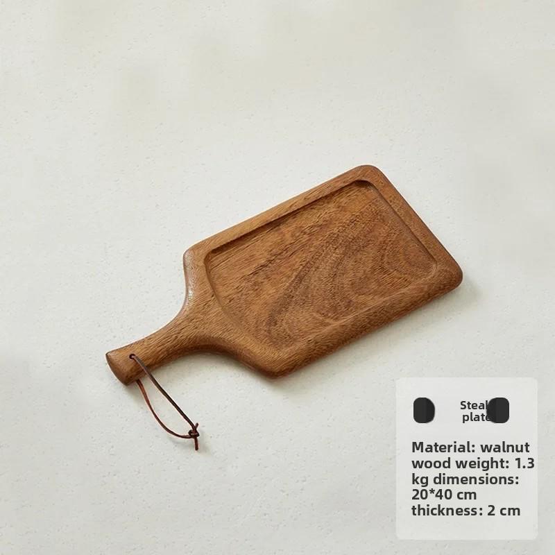 1PC Solid Wood Steak Plate Japanese Wooden Pizza Plate Steak Board Tableware Western Food Set Plate