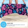 Vibrant Florals Compact Travel Beach Towel Super Absorbent Sand Resistant, Microfiber for Swimming Camping Yoga