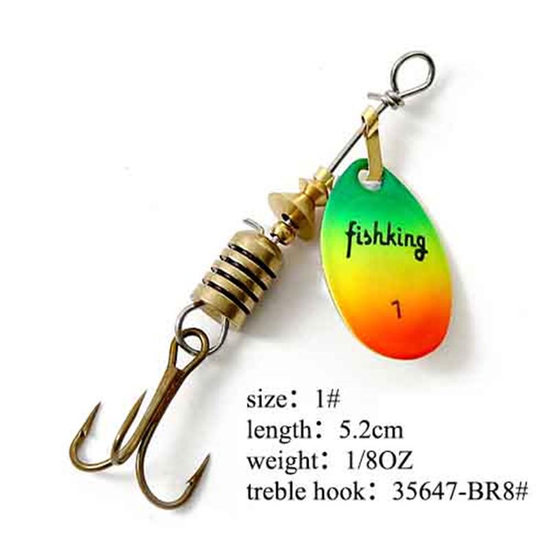 Рыболовная приманка FISH KING Spinner Bait, 1 шт., жесткая приманка для окуня, ложка с тройным крючком, снасти высокого качества