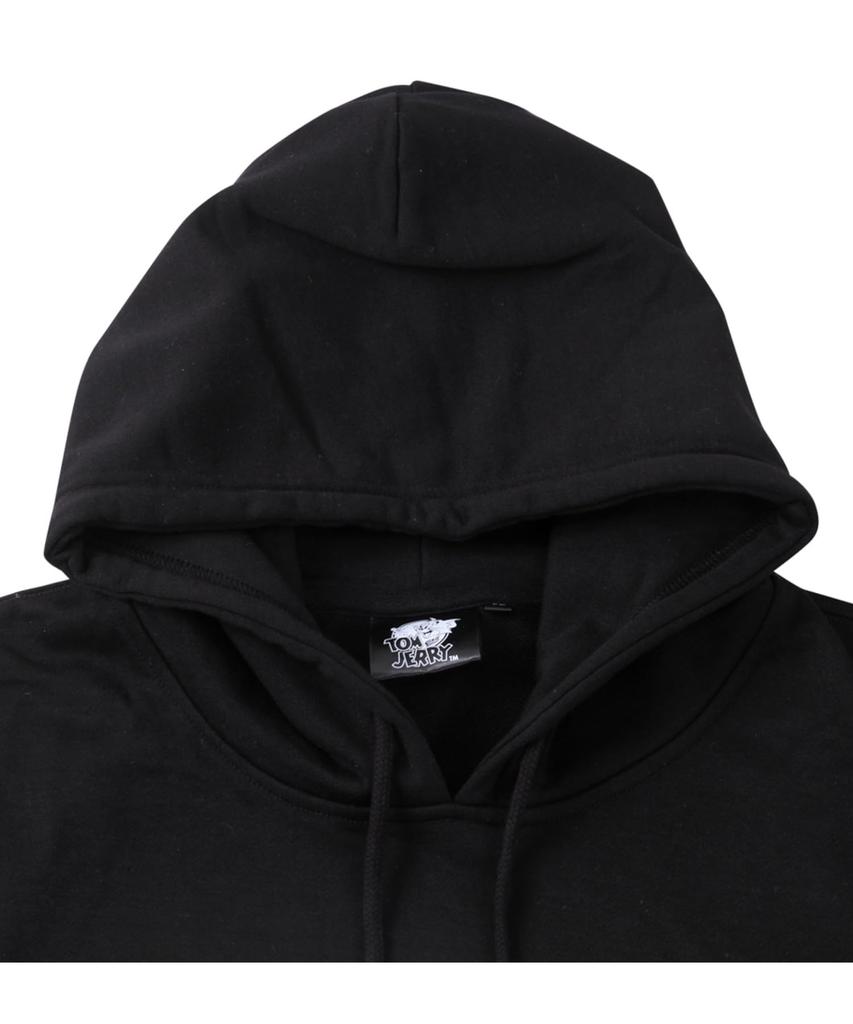 И толстовка с капюшоном флисовая принтованная парка черная [Tom Jerry] мужская