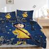 Custom Name Yellow Raincoat Bedding 3 Piece Set HD Print Duvet Cover Pillowcases for Teens Adult Home Bedroom Decoration Christmas Gift