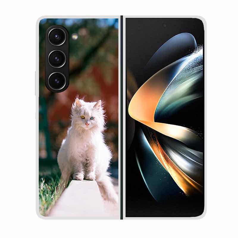 Для Samsung Galaxy Z Fold 2 3 4 5 Чехол для телефона Ударопрочный Жесткий Пластик Capa Милые Кошки Собаки Coque Защитный Прозрачный Прозрачный Capa