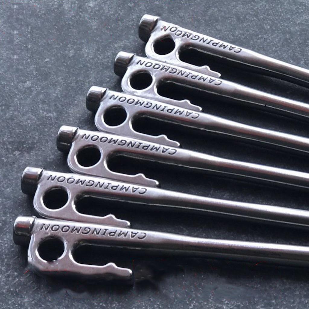 CAMPING MOON Martensitic Stainless Steel 420J Hardened Forged Peg 40cm Set of 6 Series Power Peg Ideal for Hard Ground R-40 R-40-6P