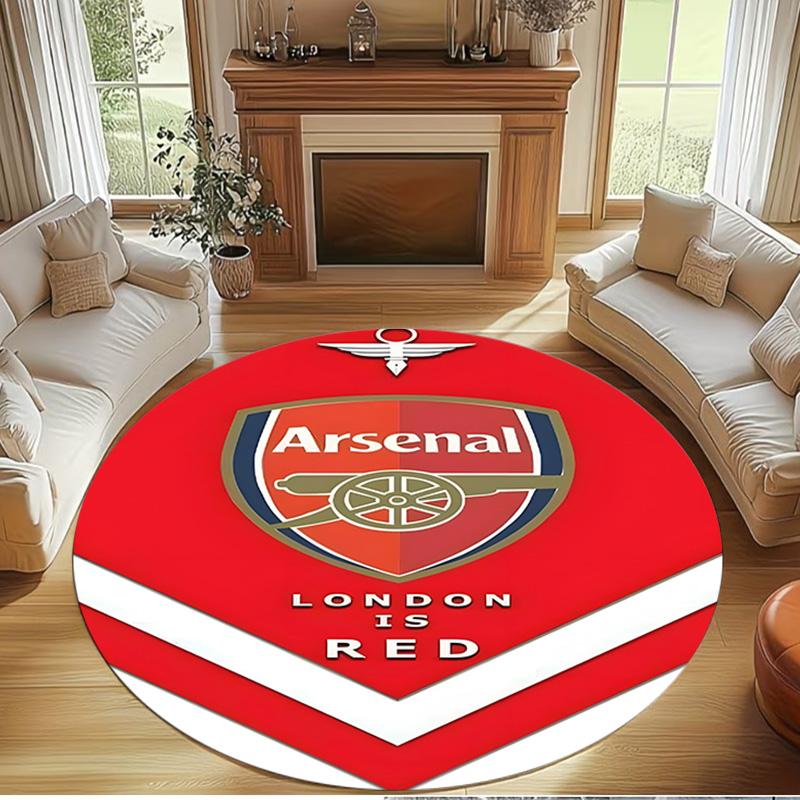 Arsenal F.C Print Round Rug, Washable Floor Carpet, For Entryway Dorm Laundry Room Office Study, Home Decor Birthday Christmas Gift