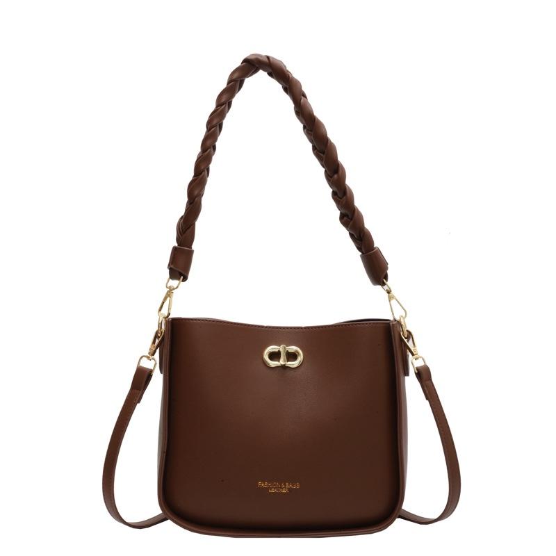 IELGY Versatile Soft Leather Bucket Bag, Foreign-style Texture Shoulder Messenger Bag